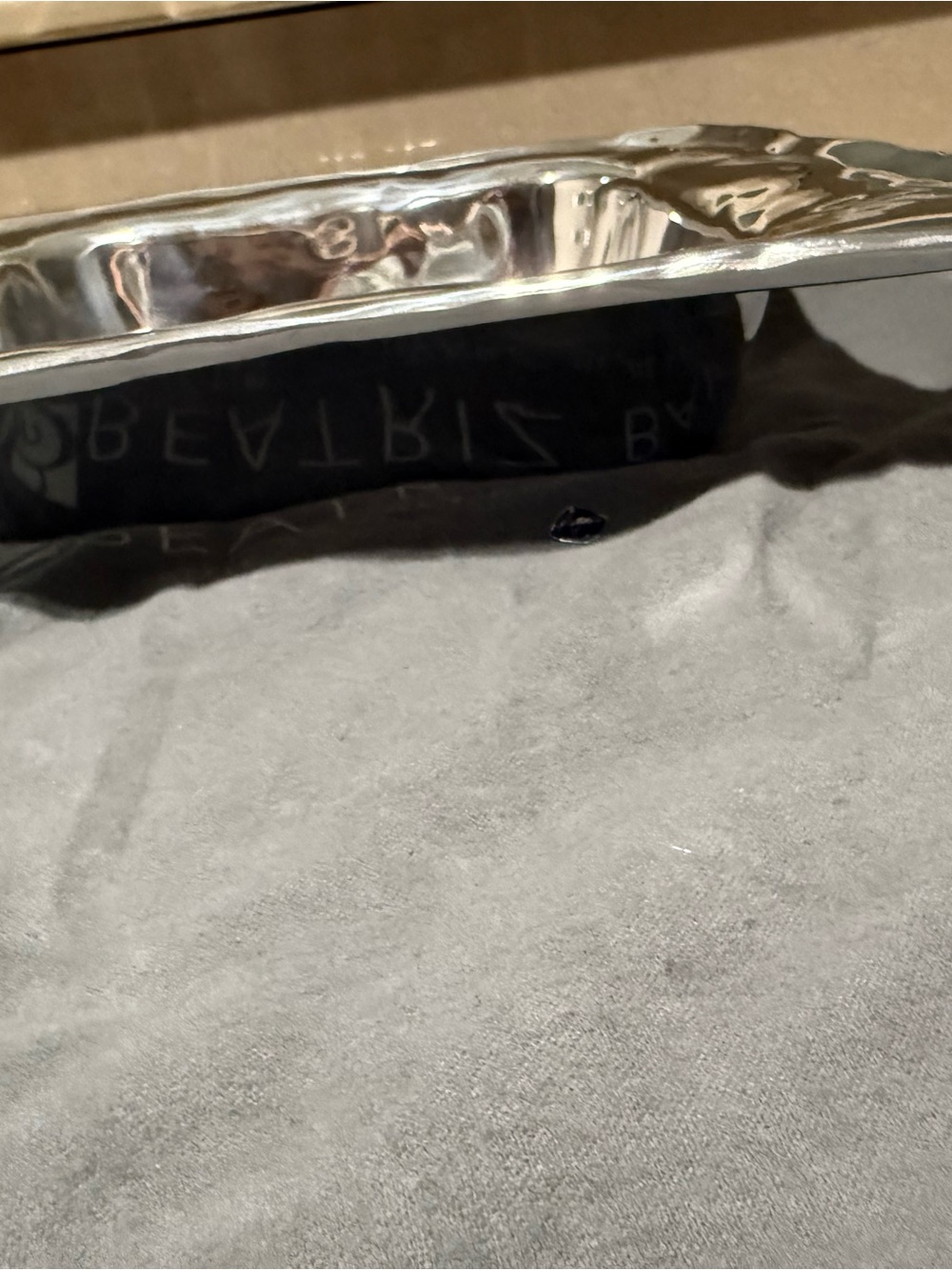 Beatriz ball Square Metal Bowl serving dish- Silver - Picture 3 of 3